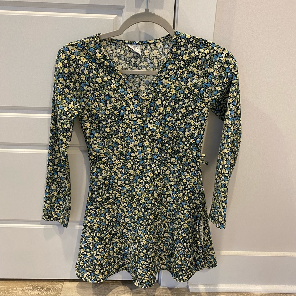 Zara Girls Dress Floral Wrap Size 10